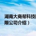 湖南大商帮科技股份有限公司（关于湖南大商帮科技股份有限公司介绍）