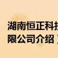 湖南恒正科技有限公司（关于湖南恒正科技有限公司介绍）