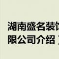 湖南盛名装饰有限公司（关于湖南盛名装饰有限公司介绍）