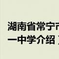湖南省常宁市第一中学（关于湖南省常宁市第一中学介绍）
