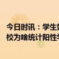 今日时讯：学生如确认感染新冠须如实报告学校延迟返校 学校为啥统计阳性学生