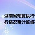 湖南省预算执行情况审计监督实施办法（关于湖南省预算执行情况审计监督实施办法介绍）