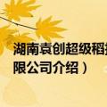 湖南袁创超级稻技术有限公司（关于湖南袁创超级稻技术有限公司介绍）