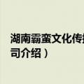 湖南霸蛮文化传播有限公司（关于湖南霸蛮文化传播有限公司介绍）