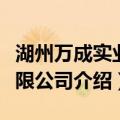 湖州万成实业有限公司（关于湖州万成实业有限公司介绍）