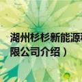湖州杉杉新能源科技有限公司（关于湖州杉杉新能源科技有限公司介绍）