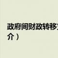 政府间财政转移支付制度（关于政府间财政转移支付制度简介）