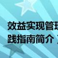效益实现管理实践指南（关于效益实现管理实践指南简介）