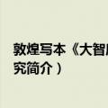 敦煌写本《大智度论》研究（关于敦煌写本《大智度论》研究简介）