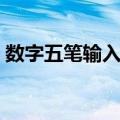数字五笔输入法（关于数字五笔输入法简介）