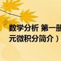 数学分析 第一册：一元微积分（关于数学分析 第一册：一元微积分简介）