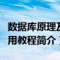 数据库原理及应用教程（关于数据库原理及应用教程简介）