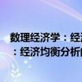 数理经济学：经济均衡分析的原理与方法（关于数理经济学：经济均衡分析的原理与方法简介）
