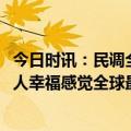 今日时讯：民调全球73%的人感觉幸福 国际知名调机构中国人幸福感觉全球最高