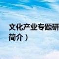 文化产业专题研究报告 上（关于文化产业专题研究报告 上简介）