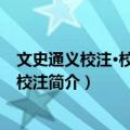 文史通义校注·校雠通义校注（关于文史通义校注·校雠通义校注简介）