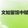 文如留馆中赋别（关于文如留馆中赋别简介）