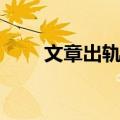 文章出轨门（关于文章出轨门简介）