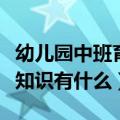 幼儿园中班育儿知识（关于幼儿园中班的育儿知识有什么）