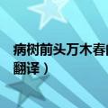 病树前头万木春的上一句（酬乐天扬州初逢席上见赠原文及翻译）
