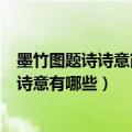 墨竹图题诗诗意简单说说墨竹图题诗的意思（墨竹图题诗的诗意有哪些）