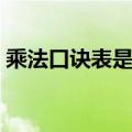 乘法口诀表是什么（乘法口诀表的相关知识）