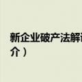 新企业破产法解读与适用（关于新企业破产法解读与适用简介）