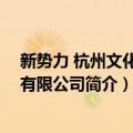 新势力 杭州文化传媒有限公司（关于新势力 杭州文化传媒有限公司简介）