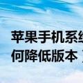苹果手机系统怎么降低版本（苹果手机系统如何降低版本）