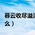 暮云收尽溢清寒是什么节日（记载的情感是什么）
