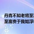 丹青不知老将至富贵于我如浮这句话的意思（丹青不知老将至富贵于我如浮相关意思介绍）