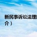 新民事诉讼法理解与适用（关于新民事诉讼法理解与适用简介）