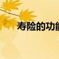 寿险的功能与意义（寿险有什么好处）