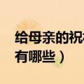 给母亲的祝福语20字（给母亲20字的祝福语有哪些）