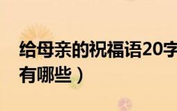 给母亲的祝福语20字（给母亲20字的祝福语有哪些）