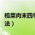 榄菜肉末四季豆的做法（橄榄菜肉末四季豆做法）