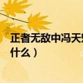正者无敌中冯天魁的原型是谁（正者无敌中冯天魁的原型叫什么）