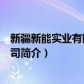 新疆新能实业有限责任公司（关于新疆新能实业有限责任公司简介）