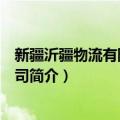 新疆沂疆物流有限责任公司（关于新疆沂疆物流有限责任公司简介）