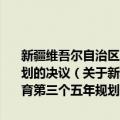 新疆维吾尔自治区人大常委会关于认真实施法制宣传教育第三个五年规划的决议（关于新疆维吾尔自治区人大常委会关于认真实施法制宣传教育第三个五年规划的决议简介）