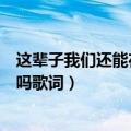 这辈子我们还能在一起吗歌词（歌曲这辈子我们还能在一起吗歌词）