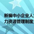 新编中小企业人力资源管理制度全书（关于新编中小企业人力资源管理制度全书简介）