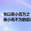 勿以恶小而为之（勿以善小而不为意思 勿以恶小而为之勿以善小而不为的启示及出处）