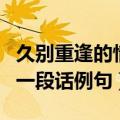 久别重逢的情景写一段话（久别重逢的情景的一段话例句）