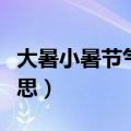 大暑小暑节气是什么意思（大暑小暑是什么意思）