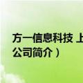 方一信息科技 上海有限公司（关于方一信息科技 上海有限公司简介）