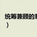 统筹兼顾的意思是什么（有志不在年高的含义）