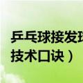 乒乓球接发球原理口诀（初学者的乒乓球基本技术口诀）