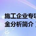 施工企业专项资金分析（关于施工企业专项资金分析简介）