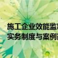 施工企业效能监察实务制度与案例（关于施工企业效能监察实务制度与案例简介）